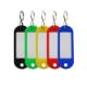 Key tags in plastic with S-type keyring (5x20 Pcs. assorted colors)